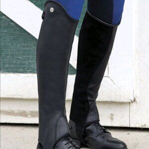 Dover Ladies’ Stay Tight Leather Half Chaps, Brown, Large NWT